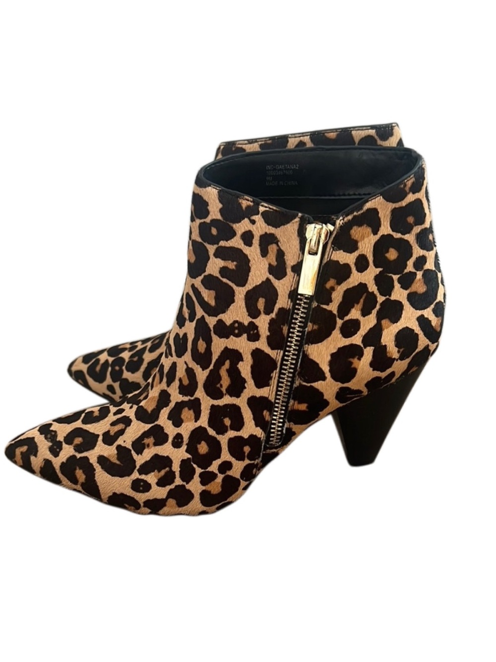 I.N.C Leopard Print Calf-hair Gaetana Ankle Booties